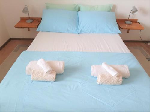 ザダルにあるComfort apartment with big balcony - Zadarの青いベッド(枕2つ付)