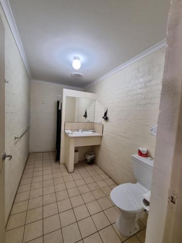 a bathroom with a sink and a toilet at Dargo Hotel in Dargo