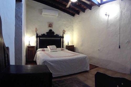 サンタ・ルシアにあるCasa rural El Olivar La Olivaのベッドルーム1室(大型ベッド1台付)