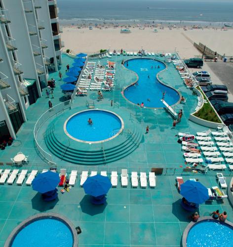an overhead view of a pools at a beach at Bal Harbour Hotels in Wildwood Crest