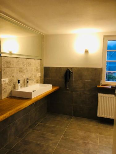 Bilik mandi di Ferienwohnung Waldblick