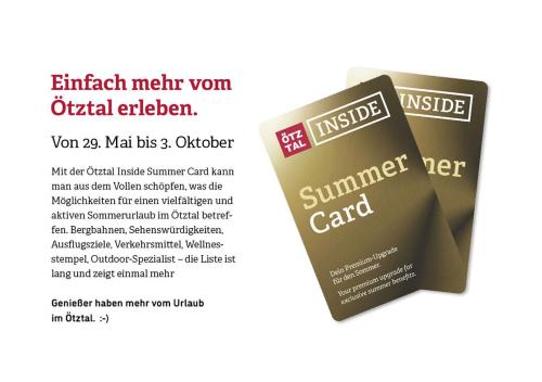 a flyer for an outdoor event with a summer her card at Schneggnheisl - Appartement in Sautens