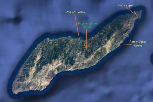 a map of the part of an island in the ocean at Stoneworld in Évdhilos
