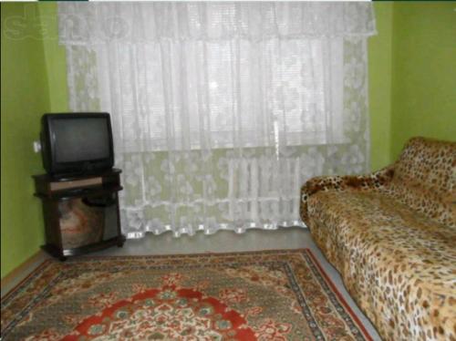 un soggiorno con divano e TV di Центральная часть, пр. Александра Поля 84 a Dnipro
