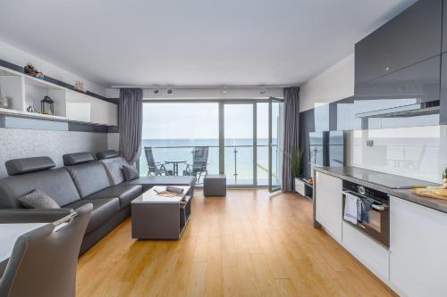 Et opholdsområde på Na Klifie - Apartamenty KOMFORT, widok na morze, parking