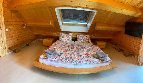 Postel nebo postele na pokoji v ubytování Waldhaus Eichhörnchen