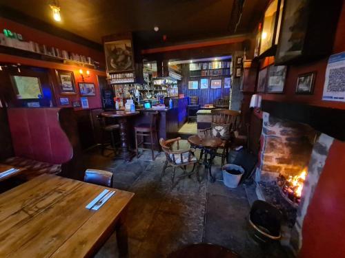 an overhead view of a bar with tables and chairs at New Inn Appletreewick in Appletreewick