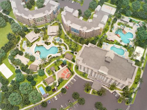 an overhead view of a rendering of a resort at Holiday Inn Express & Suites S Lake Buena Vista, an IHG Hotel in Kissimmee
