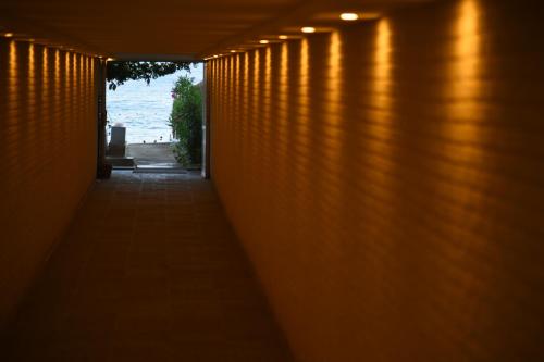 a hallway with a view of the ocean from a building at Sunprime C-Lounge - Adult Only in Alanya