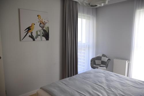 Posteľ alebo postele v izbe v ubytovaní Apartament Pod Papugami