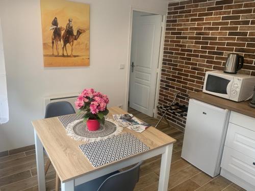 Kuchyň nebo kuchyňský kout v ubytování Gîte centre ville avec cour