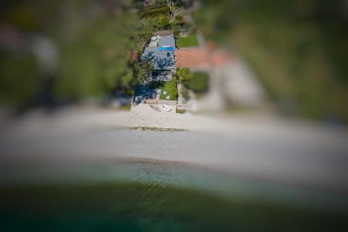 a blurry picture of a boat in the water at Spa Villa Skaloma in Nafpaktos