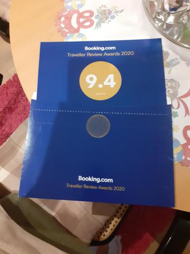 a blue box sitting on top of a table at Cazare REGIM HÔTELIER ZĂRNEŞTI in Zărneşti