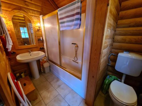 A bathroom at Charmantes Ferienhaus am Waldrand