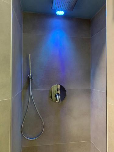 a shower in a bathroom with a shower head at VALLE FIORITA 42 - Lake view Studio in Gardone Riviera