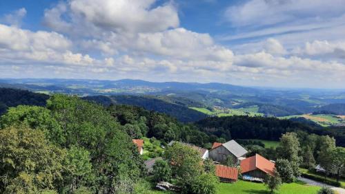 Pohľad z vtáčej perspektívy na ubytovanie Traumblick Bayerischer Wald, Pool & Sauna, Getränke, Klimaanlage