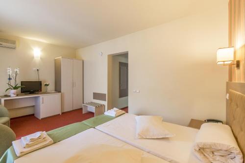Un pat sau paturi într-o cameră la Bacolux Diana Resort, Herculane