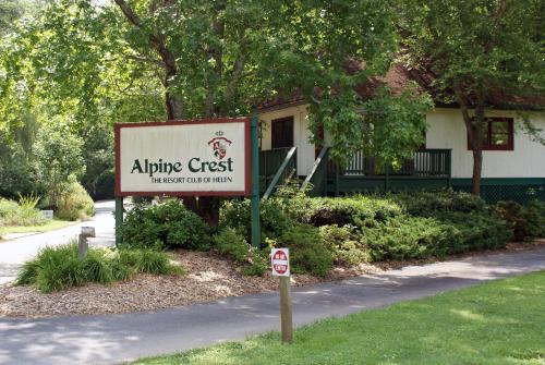 a sign for an airplane guest in front of a house at Alpine Crest Resort in Helen
