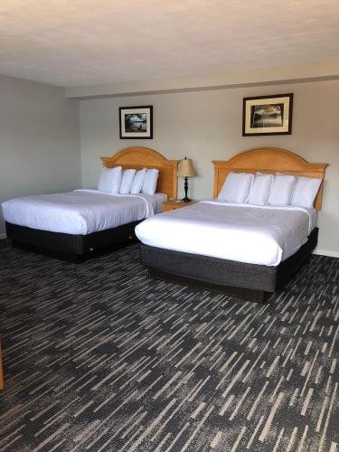 a hotel room with two beds in a room at Park Lane Motel in Lake George