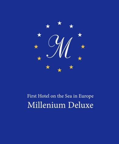 first hotel on the sea in europe millennium deluxe logo at Hotel Millenium deluxe in Selce