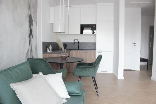 Η κουζίνα ή μικρή κουζίνα στο Apartamenty na skarpie - Niegocińska 2,
