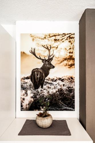 a picture of a deer in a picture frame at Ferienhaus Hirschnest in Sankt Pankraz