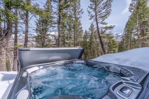 a hot tub in the snow in the woods at Adams Ranch Rd - 247 in Telluride