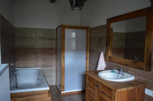 Kúpeľňa v ubytovaní Chata Timravanka