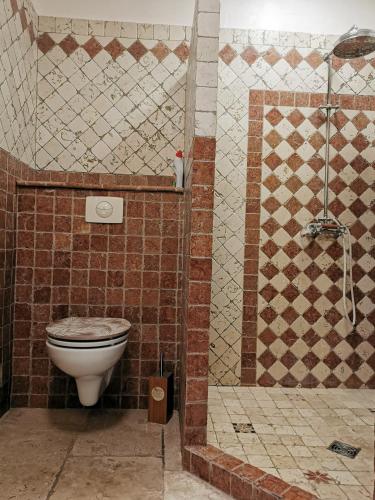une salle de bain avec toilettes et douche dans l'établissement LA PARENTHESE, à Manduel