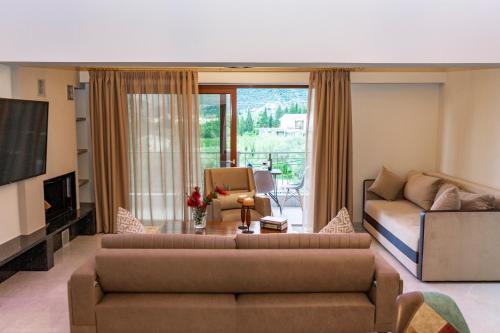 Χώρος καθιστικού στο Emily Apartments