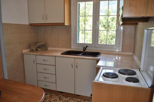 A kitchen or kitchenette at Beach house Yannis in Agios Gordios beach on Corfu