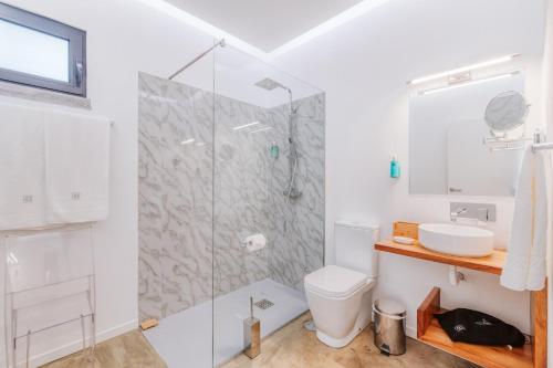 W łazience znajduje się prysznic, toaleta i umywalka. w obiekcie CASA 61 by Stay Madeira Island w mieście Ponta do Sol