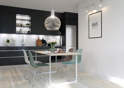 Dapur atau dapur kecil di ÅhusBrygga Apartment Hotel