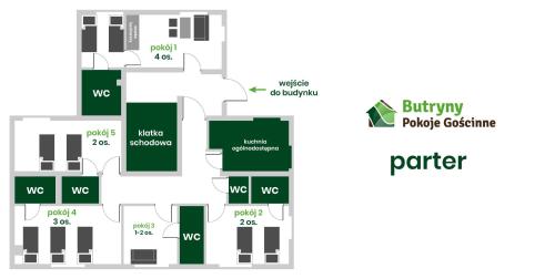 a floor plan of the birmingham policy centre at Pokoje Gościnne Butryny in Butryny