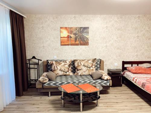 Uma área de estar em Apartment - Sobornyi Prospekt 97