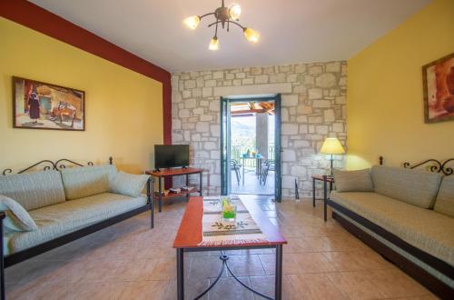 Χώρος καθιστικού στο Ammos Villas