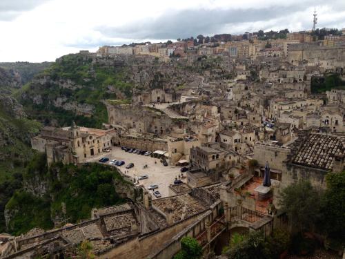 an aerial view of a city with buildings at Bed And Breakfast Nelmuro in Matera