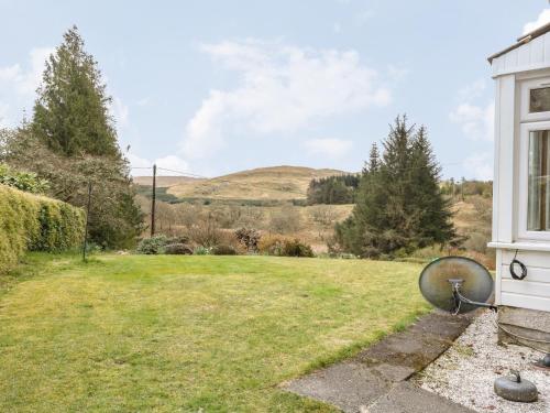 a view of a yard from a house at Innishail in Lochgilphead
