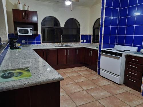 Una cocina o zona de cocina en Casa del Arte, a luxury beachfront villa with private pool