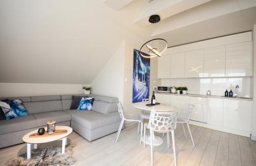 Kuchyňa alebo kuchynka v ubytovaní Apartamenty Biała Sowa Czarna Góra