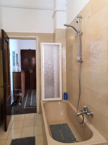 ein Badezimmer mit Badewanne und Dusche in der Unterkunft Rapallina in Rapallo