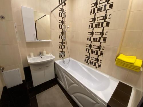 Koupelna v ubytování Apartment near Kazan Arena