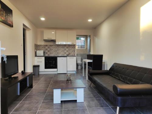 un salon avec un canapé et une table dans l'établissement Chez Kaïs, à Avignon