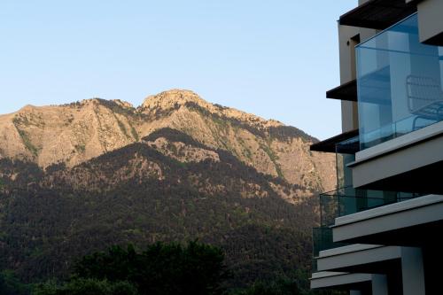a view of a mountain from a building at KYVO Experience in Skala Potamias