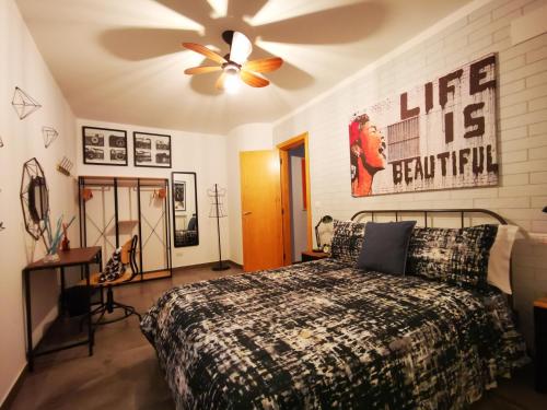 A bed or beds in a room at The black dog house