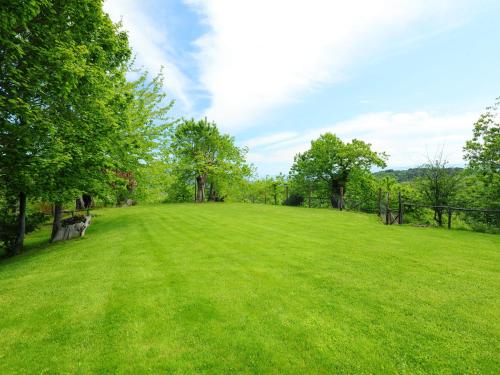 a large green field with trees and a fence at Holiday Home Lucolena by Interhome in Lucolena in Chianti
