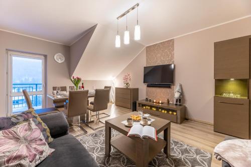 Χώρος καθιστικού στο Apartament Spokojny