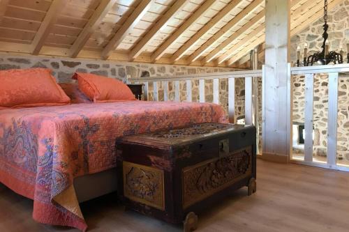 Postel nebo postele na pokoji v ubytování Casa do Eido da Torre, Ponte de Lima