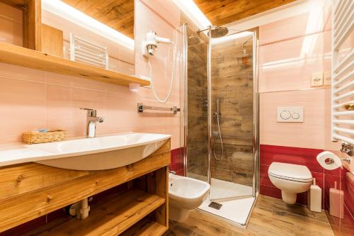 Koupelna v ubytování Hotel Aurora