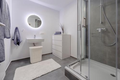 Koupelna v ubytování Perfektes Appartement für Erholung in der Wachau!!